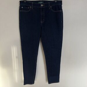 Lauren Ralph Lauren Premier Skinny Ankle Jeans Dark Wash Size 8 Designer Preppy